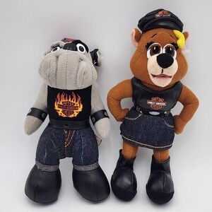Harley‎ Davidson Plush Stuffed Animal Play by Play Bull Dog 8" Bear Biker 9" Toy